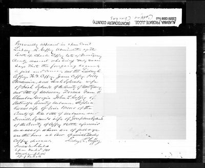 Alabama, U.S., Wills and Probate Records — Montgomery Co. estate case file, Caffey, Charles (Ancestry record 3383818, image 007652336_02679) · **S663** — page 02679