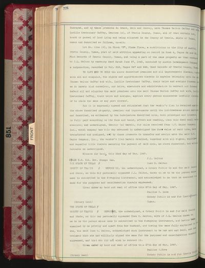 Travis County Deed Records: Deed Record 851 — page 234