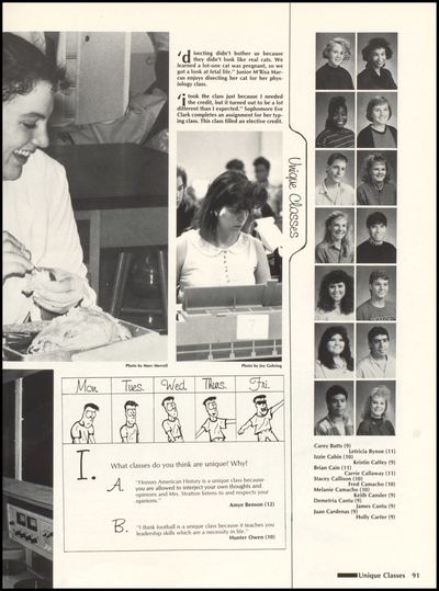 Anderson High School yearbook, Austin, Texas, 1990 — page 91