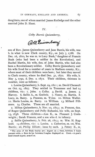 Louisa Quisenberry m. David Chenault, 25 Oct 1827: Quisenberry family history, p. 67 (the mother of Nannie Chenault Martin)