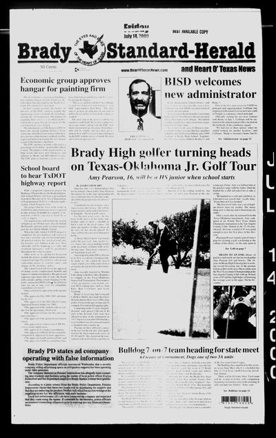 Brady Standard-Herald and Heart O' Texas News (Brady, Tex.) — page 1