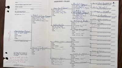 R. W. Coffman pedigree Chart 1 — David William Coffman, "13 Generations"