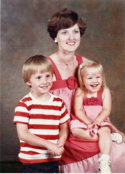 LaVonne Danielson with two young children — studio portrait