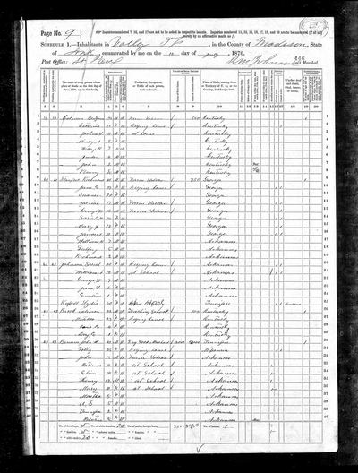 Ancestry coll. 7163 (1870 United States Federal Census), record 12720236, image 4259273_00413, page 9, dwelling/family 62, lines 26-29 · full resolution 3428 x 4528 px, 63/63 DeepZoom tiles — page p. 9