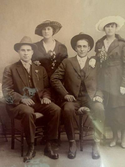 Frank T. Da Silva Jr and Mildred A. (Rose) Silva, with Mildred's sister Helen (Rose) and her husband Victor Johnson — from the Patricia Collins collection