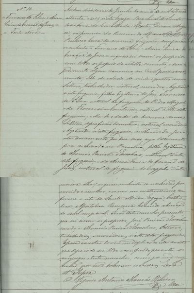 Marriage of Francisco da Silva and Anna Luiza do Coração de Jesus, 12 June 1886